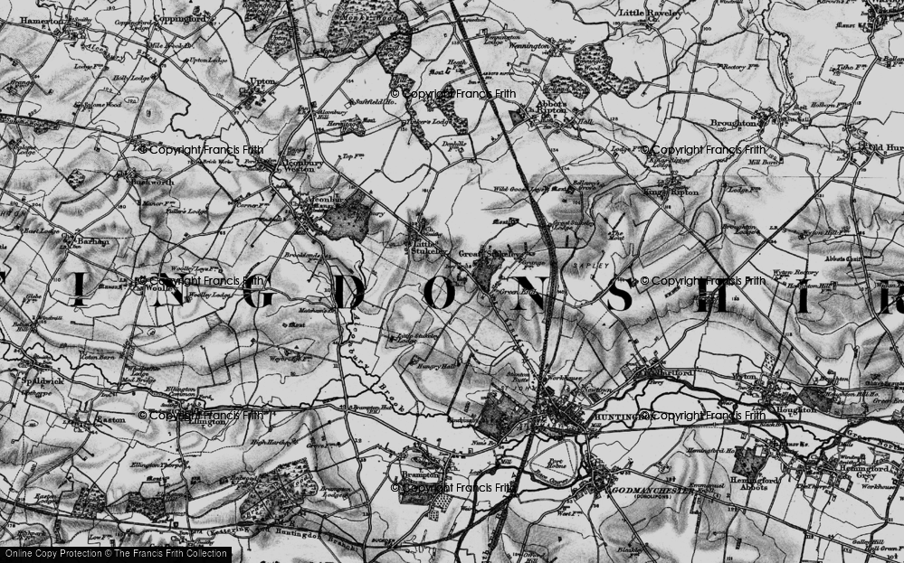Old Map of Great Stukeley, 1898 in 1898