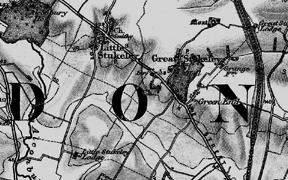 Old map of Great Stukeley in 1898