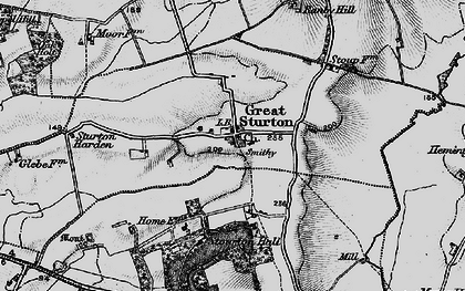 Old map of Great Sturton in 1899