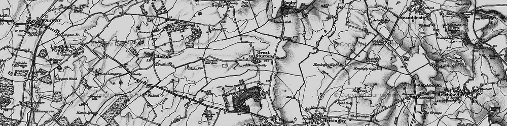 Old map of Great Sturton in 1899