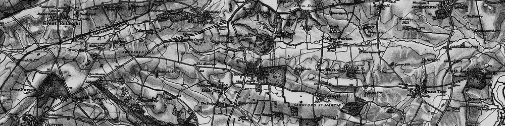 Old map of Great Tew Park in 1896