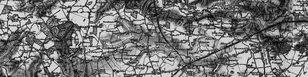 Old map of Great Tey in 1895