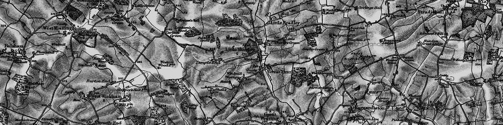Old map of Great Thurlow in 1895
