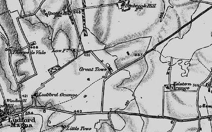 Old map of Great Tows in 1899