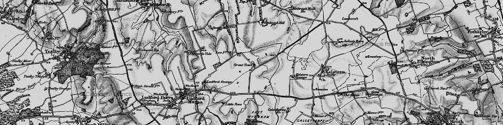 Old map of Great Tows in 1899