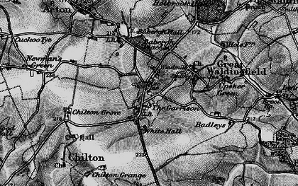 Old map of Great Waldingfield in 1895