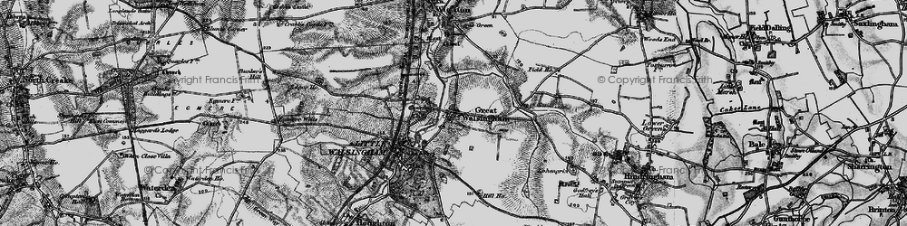 Old map of Great Walsingham in 1899