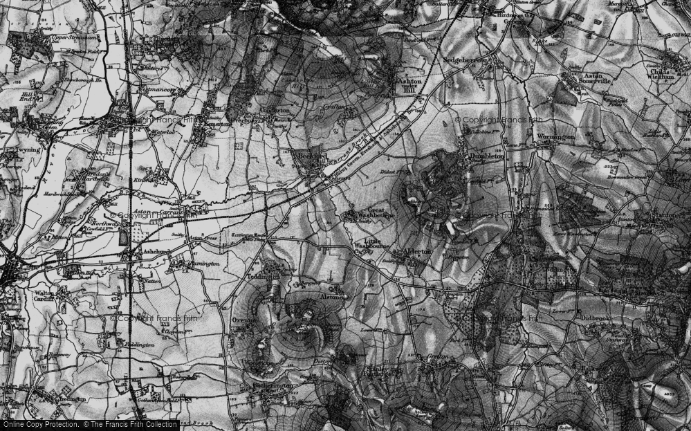 Old Map of Great Washbourne, 1898 in 1898