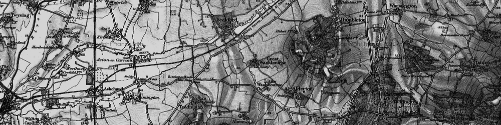 Old map of Great Washbourne in 1898