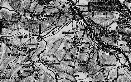 Old map of Great Welnetham in 1898
