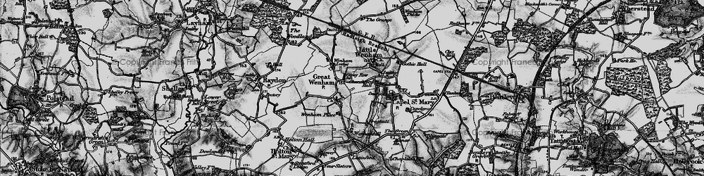 Old map of Great Wenham in 1896