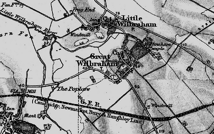 Old map of Great Wilbraham in 1898
