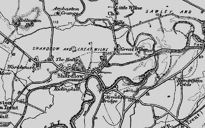 Old map of Great Wilne in 1895