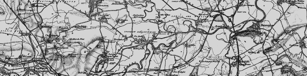 Old map of Great Wilne in 1895