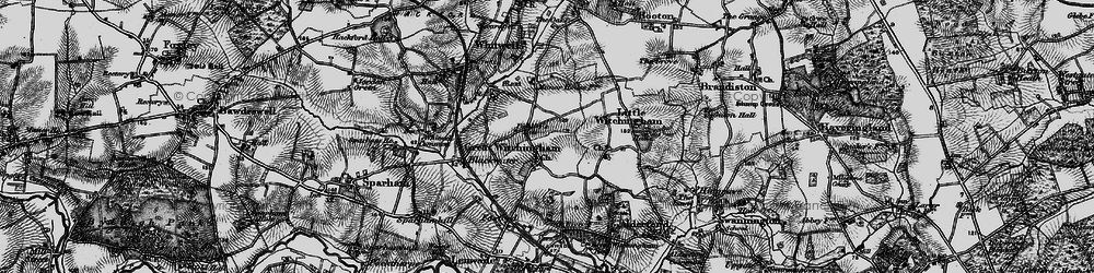 Old map of Great Witchingham in 1898