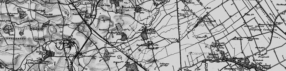 Old map of Greatford in 1895