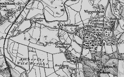 Old map of Greatham in 1895