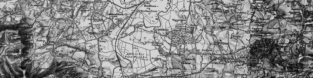 Old map of Greatham in 1895
