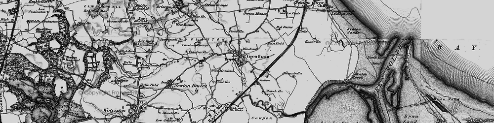 Old map of Greatham in 1898