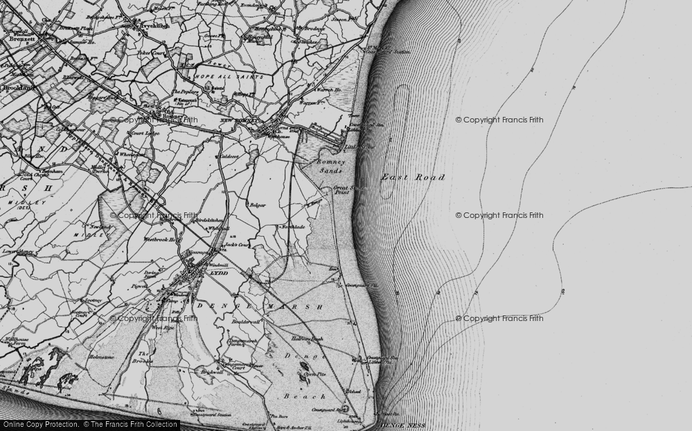 Old Map of Greatstone-on-Sea, 1895 in 1895