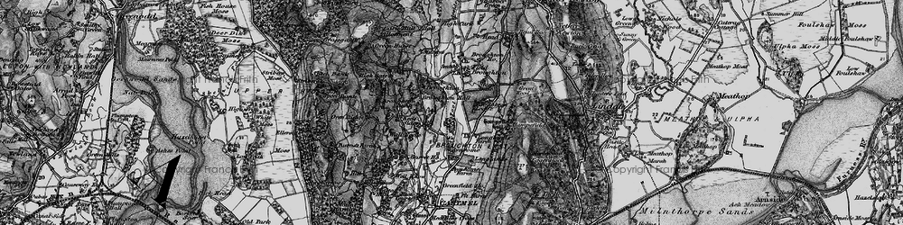 Old map of Hampsfield Hall in 1898