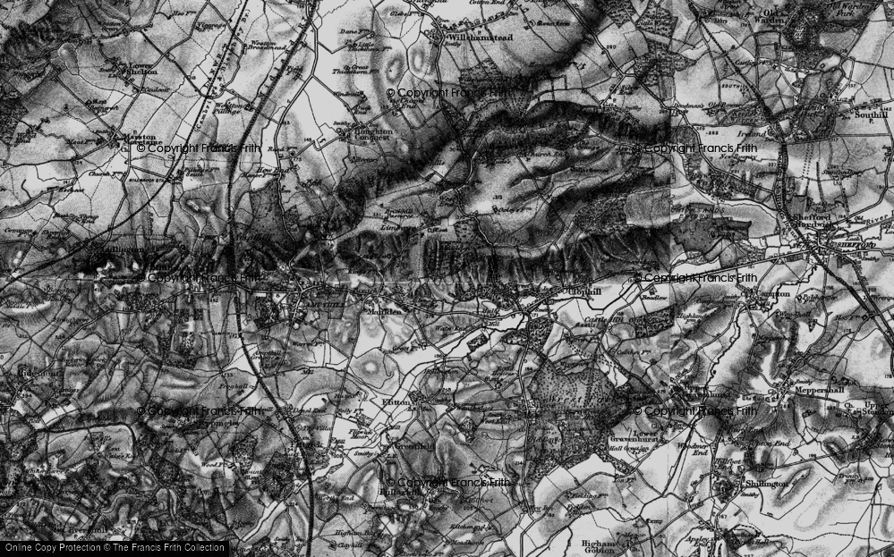 Old Map of Historic Map covering Maulden Wood in 1896