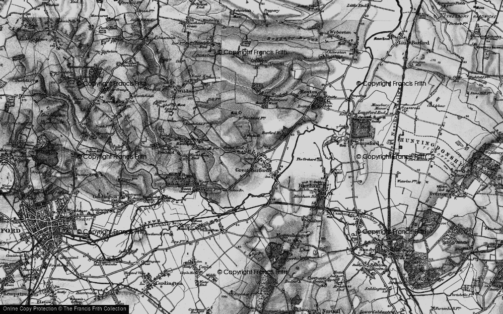 Old Map of Historic Map covering Barford Bridge in 1896