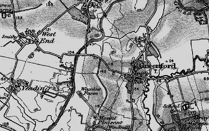 Old map of Greenford in 1896