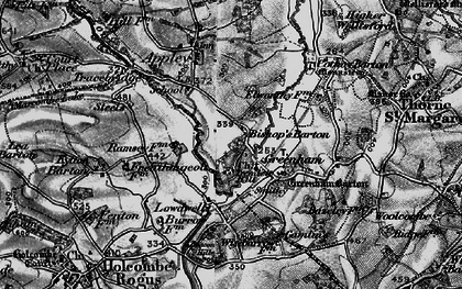 Old map of Bishop's Barton in 1898