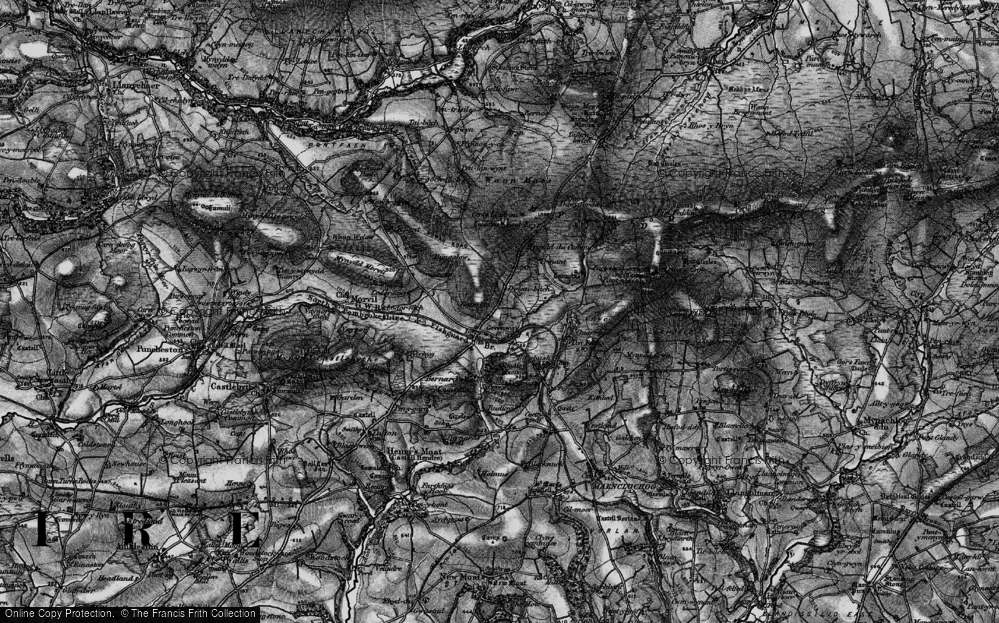 Old Map of Historic Map covering Barnard's Well Mountain in 1898