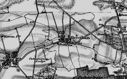 Old map of Greetham in 1895
