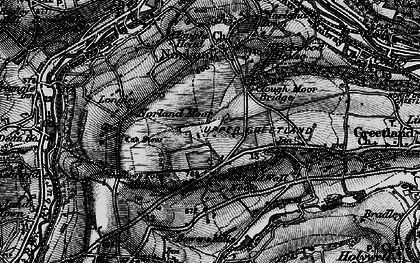 Old map of Greetland Wall Nook in 1896
