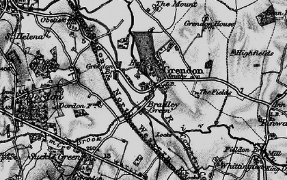 Old map of Grendon in 1899