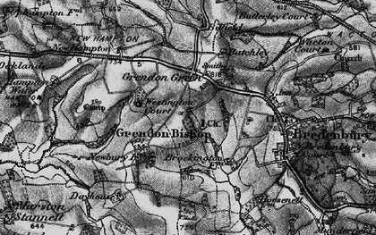 Old map of Grendon Bishop in 1899