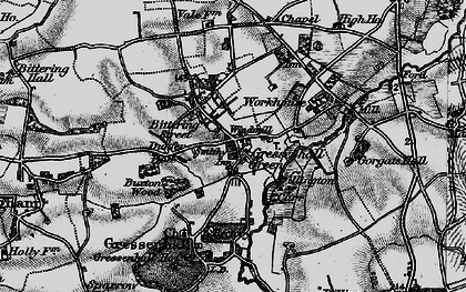 Old map of Gressenhall in 1898