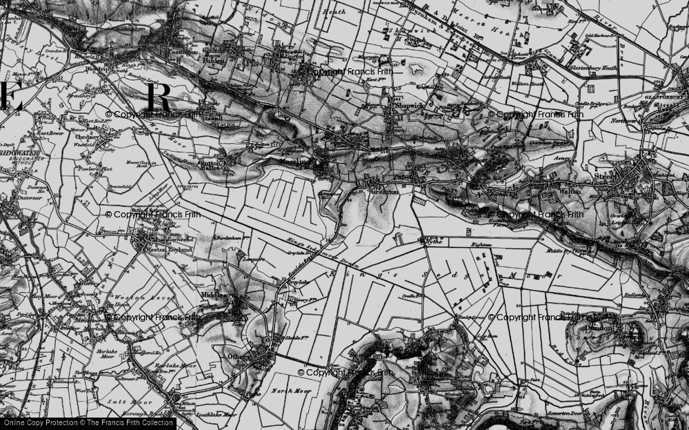 Old Map of Greylake Fosse, 1898 in 1898