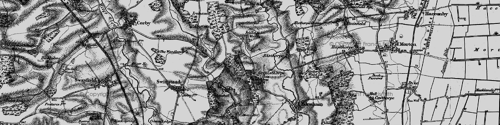 Old map of Breache's Wood in 1895