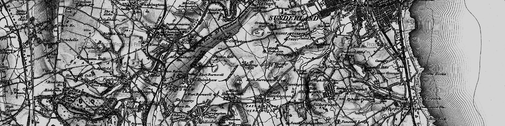 Old map of Grindon in 1898
