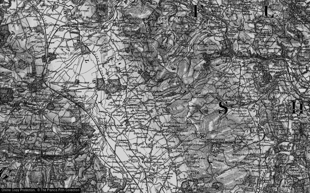 Old Map of Historic Map covering Moel Arthur in 1897
