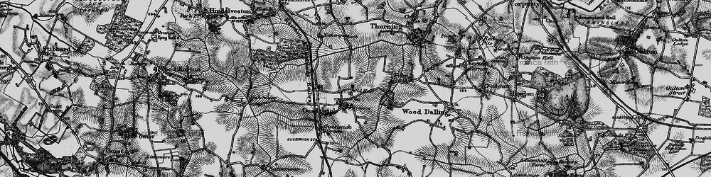 Old map of Guestwick in 1898