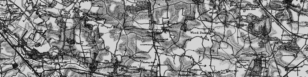 Old map of Guestwick Green in 1898