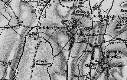 Old map of Guilden Morden in 1896