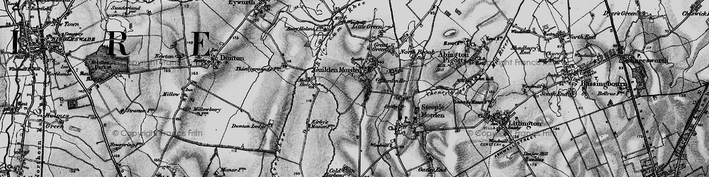 Old map of Guilden Morden in 1896