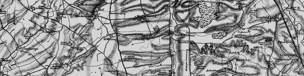 Old map of Gunby in 1895