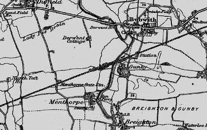 Old map of Gunby in 1898