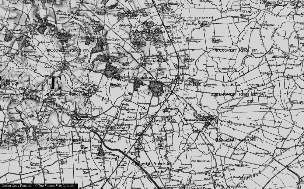 Old Map of Gunby, 1899 in 1899