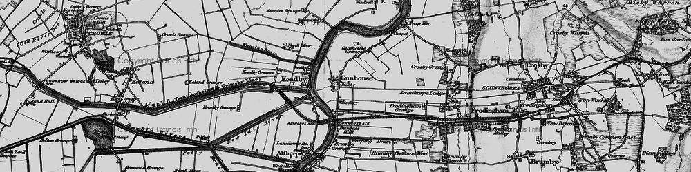 Old map of Gunness in 1895