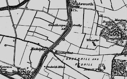 Old map of Gunthorpe in 1895