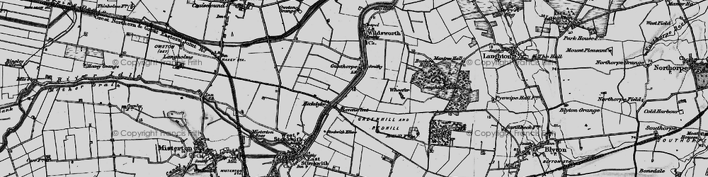 Old map of Gunthorpe in 1895