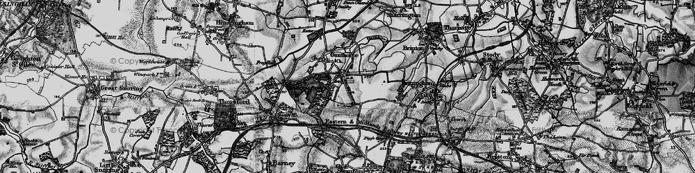Old map of Gunthorpe in 1899